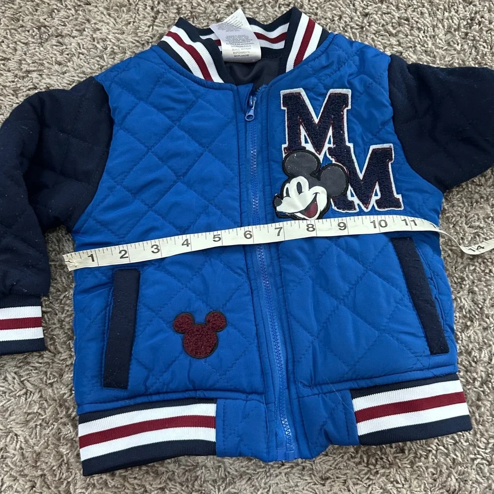 Disney Junior Mickey Mouse Toddler Bomber Jacket Quilted‎ Blue 2T